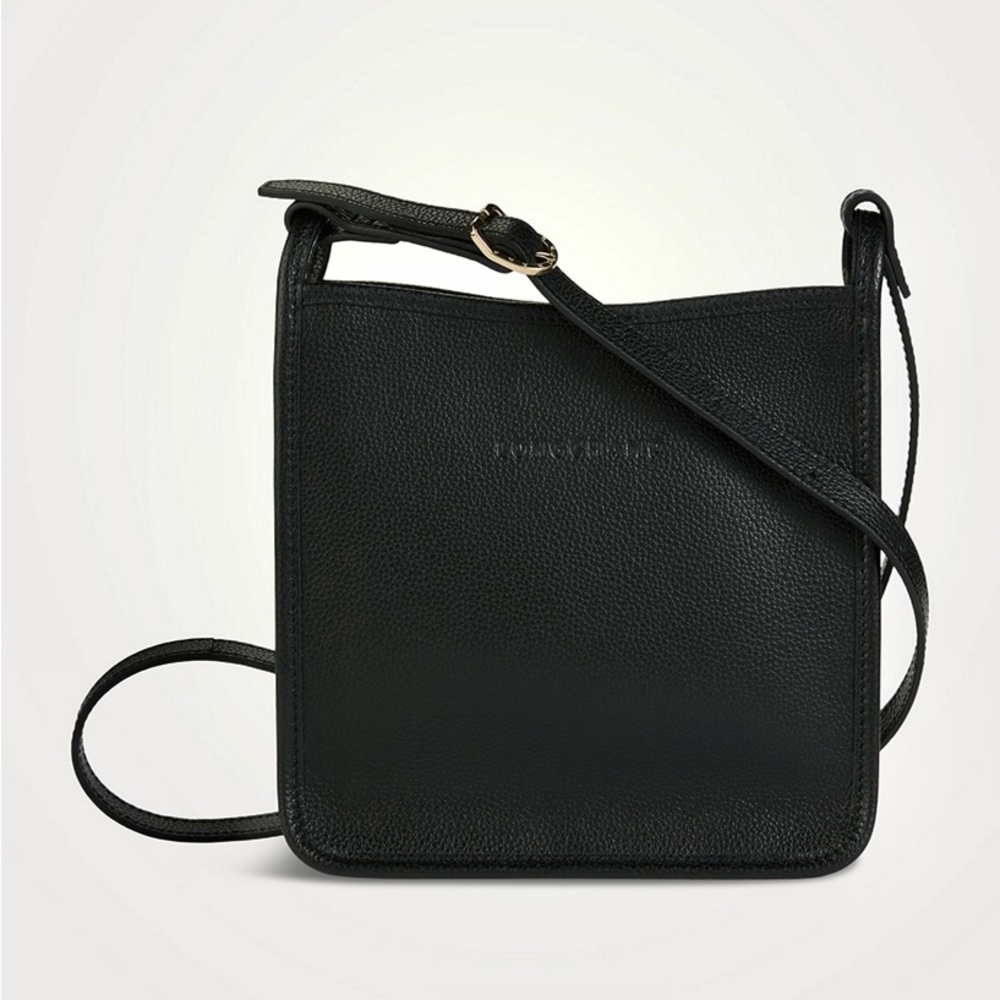 Longchamp Black Pebbled Leather Crossbody Bag